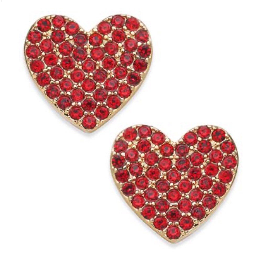 Kate spade pave heart earrings